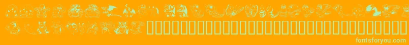 PokemonKiddyDing Font – Green Fonts on Orange Background