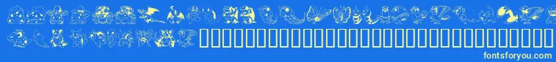 fuente PokemonKiddyDing – Fuentes Amarillas Sobre Fondo Azul