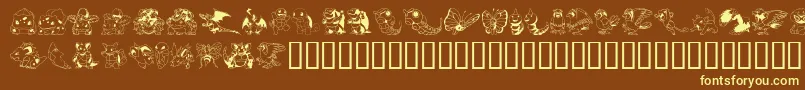 More about PokemonKiddyDing Font PokemonKiddyDing Font – Yellow Fonts on Brown Background