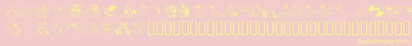 Шрифт PokemonKiddyDing – жёлтые шрифты на розовом фоне