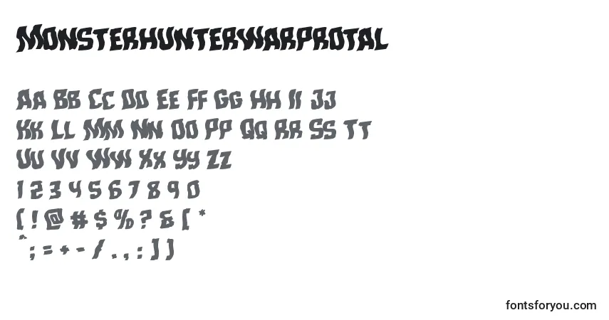 Schriftart Monsterhunterwarprotal – Alphabet, Zahlen, spezielle Symbole