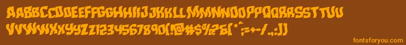 Monsterhunterwarprotal-Schriftart – Orangefarbene Schriften auf braunem Hintergrund