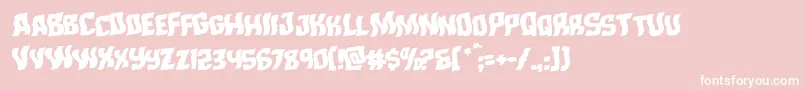 Monsterhunterwarprotal-fontti – valkoiset fontit vaaleanpunaisella taustalla