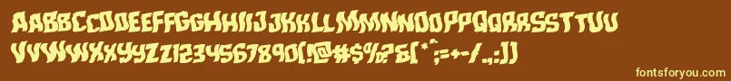 Monsterhunterwarprotal Font – Yellow Fonts on Brown Background