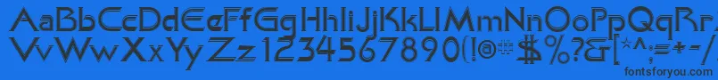 KhanAlreadyfilled-fontti – mustat fontit sinisellä taustalla