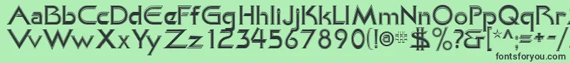 KhanAlreadyfilled-fontti – mustat fontit vihreällä taustalla