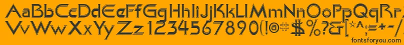 Шрифт KhanAlreadyfilled – чёрные шрифты на оранжевом фоне