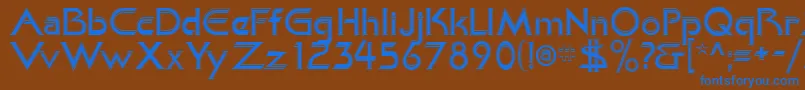 KhanAlreadyfilled Font – Blue Fonts on Brown Background