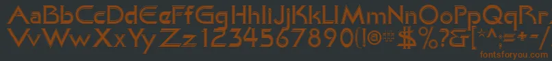 KhanAlreadyfilled-fontti – ruskeat fontit mustalla taustalla