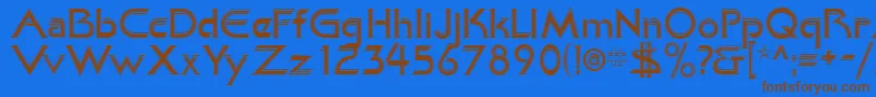 Шрифт KhanAlreadyfilled – коричневые шрифты на синем фоне