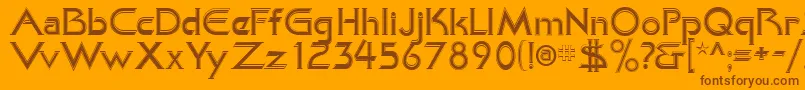 Шрифт KhanAlreadyfilled – коричневые шрифты на оранжевом фоне