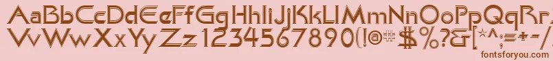 KhanAlreadyfilled-Schriftart – Braune Schriften auf rosa Hintergrund