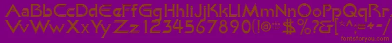 KhanAlreadyfilled-Schriftart – Braune Schriften auf violettem Hintergrund