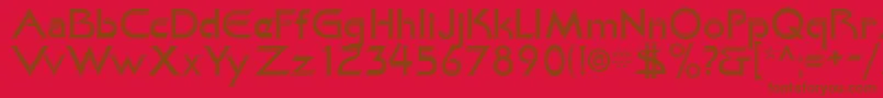 フォントKhanAlreadyfilled – 赤い背景に茶色の文字