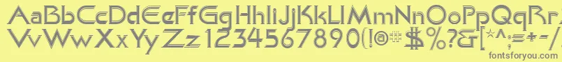 KhanAlreadyfilled-fontti – harmaat kirjasimet keltaisella taustalla