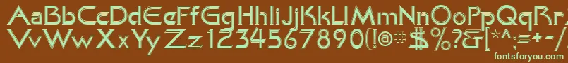 KhanAlreadyfilled Font – Green Fonts on Brown Background
