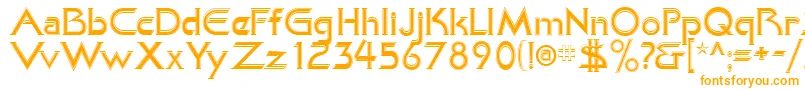 KhanAlreadyfilled-Schriftart – Orangefarbene Schriften auf weißem Hintergrund