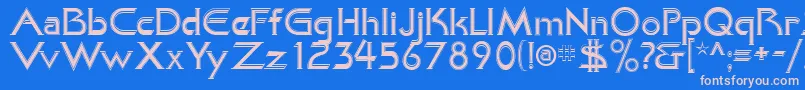 KhanAlreadyfilled Font – Pink Fonts on Blue Background