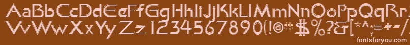 KhanAlreadyfilled-fontti – vaaleanpunaiset fontit ruskealla taustalla