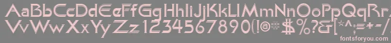 フォントKhanAlreadyfilled – 灰色の背景にピンクのフォント