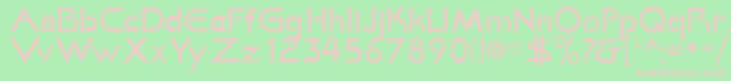 フォントKhanAlreadyfilled – 緑の背景にピンクのフォント