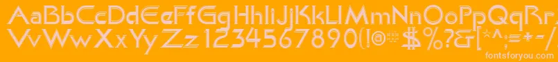 KhanAlreadyfilled Font – Pink Fonts on Orange Background