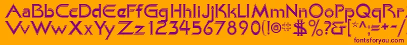 KhanAlreadyfilled Font – Purple Fonts on Orange Background