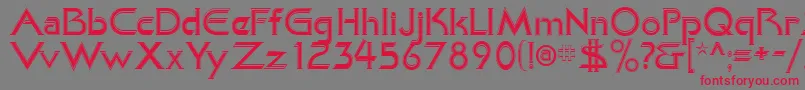 Шрифт KhanAlreadyfilled – красные шрифты на сером фоне