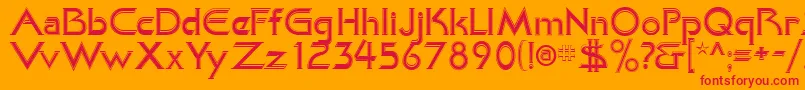 Шрифт KhanAlreadyfilled – красные шрифты на оранжевом фоне