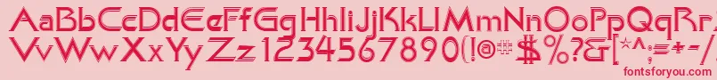 Шрифт KhanAlreadyfilled – красные шрифты на розовом фоне