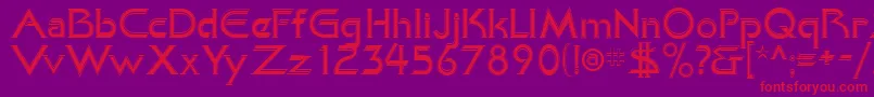 フォントKhanAlreadyfilled – 紫の背景に赤い文字