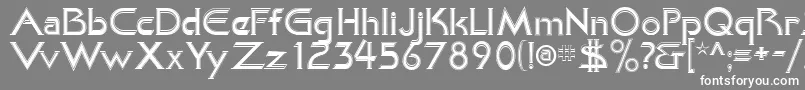 フォントKhanAlreadyfilled – 灰色の背景に白い文字