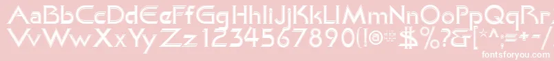 Fonte KhanAlreadyfilled – fontes brancas em um fundo rosa