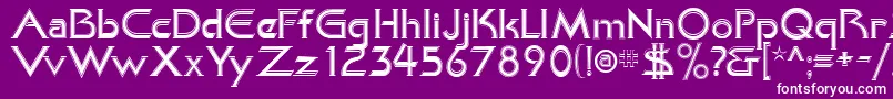 KhanAlreadyfilled-Schriftart – Weiße Schriften auf violettem Hintergrund
