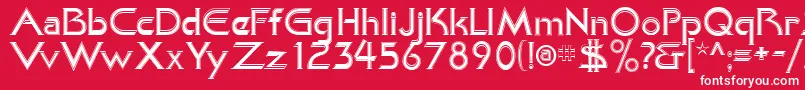 Шрифт KhanAlreadyfilled – белые шрифты на красном фоне