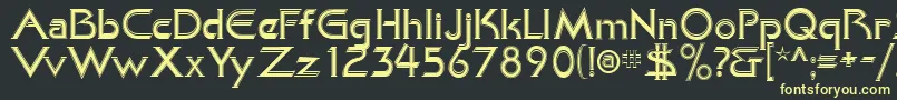 フォントKhanAlreadyfilled – 黒い背景に黄色の文字