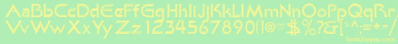 KhanAlreadyfilled-fontti – keltaiset fontit vihreällä taustalla