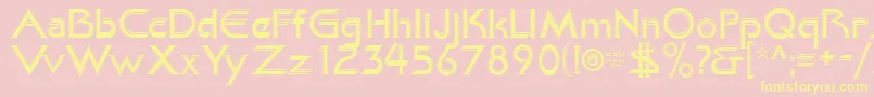 KhanAlreadyfilled Font – Yellow Fonts on Pink Background