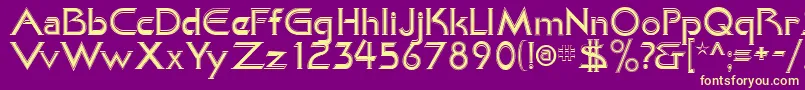 KhanAlreadyfilled Font – Yellow Fonts on Purple Background