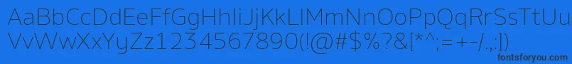 AminoExtralight Font – Black Fonts on Blue Background