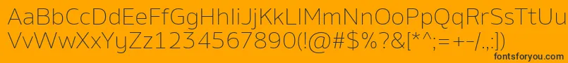 AminoExtralight-fontti – mustat fontit oranssilla taustalla