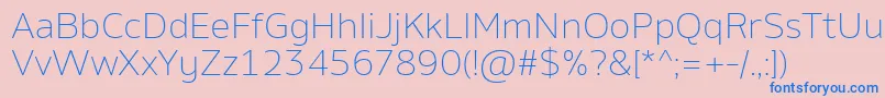 AminoExtralight Font – Blue Fonts on Pink Background