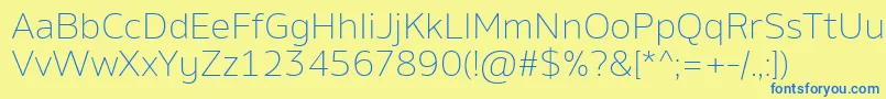 AminoExtralight Font – Blue Fonts on Yellow Background