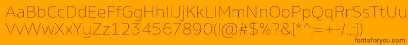 AminoExtralight Font – Brown Fonts on Orange Background