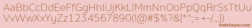 AminoExtralight Font – Brown Fonts on Pink Background