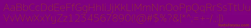 AminoExtralight Font – Brown Fonts on Purple Background
