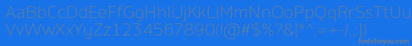 AminoExtralight Font – Gray Fonts on Blue Background