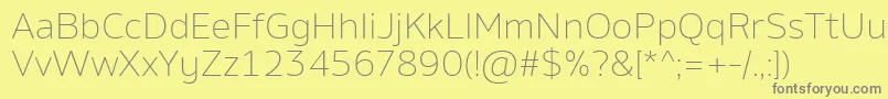 AminoExtralight Font – Gray Fonts on Yellow Background