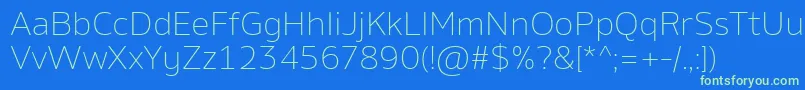 AminoExtralight Font – Green Fonts on Blue Background