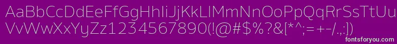 AminoExtralight Font – Green Fonts on Purple Background